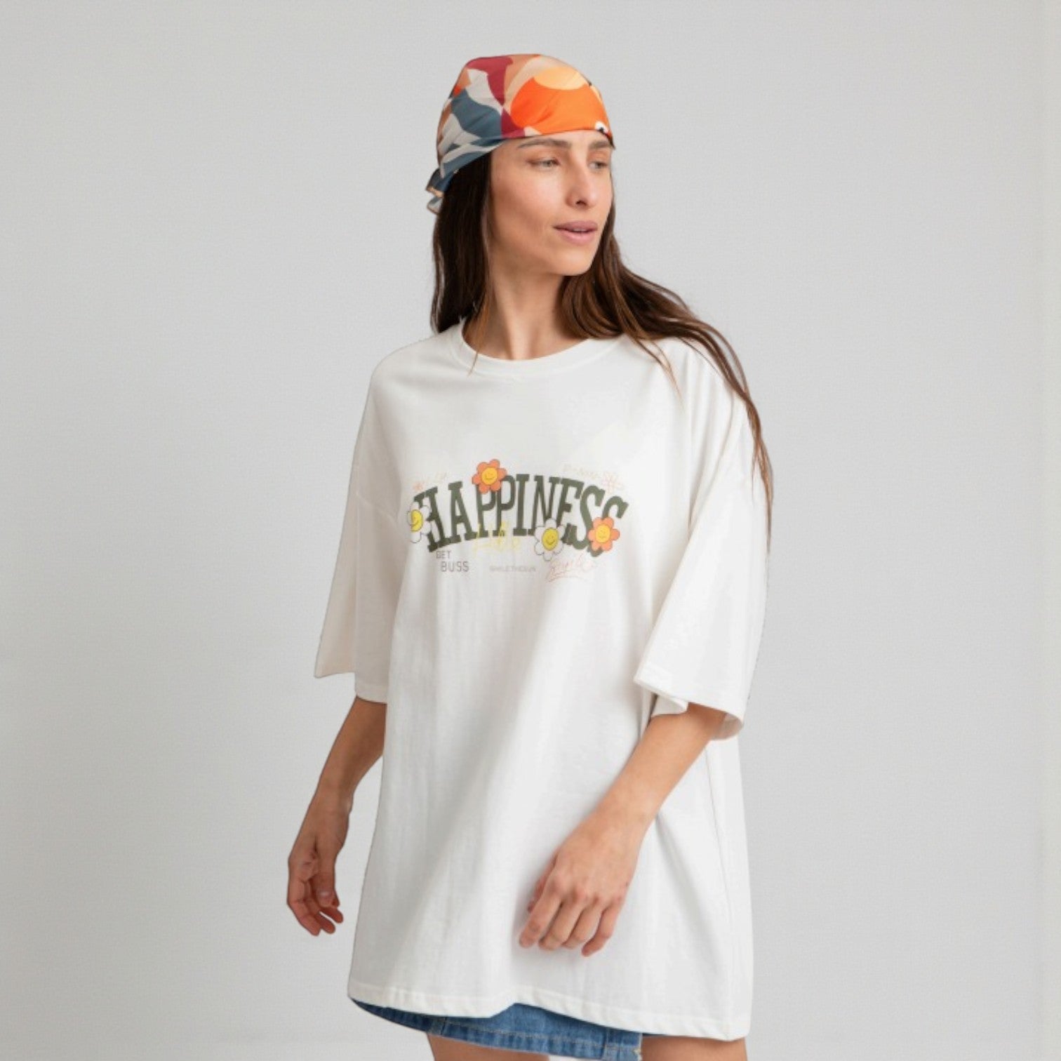 Remera oversize HAPPINESS